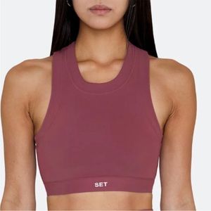 Set Active Sportbody Sports Bra High Neck Canyon Pink Racerback Size Large